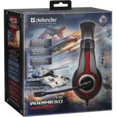 Наушники с микрофоном (гарнитура) DEFENDER Warhead G-185, проводные, 2 м, стерео, чёрно-красные, 64106 Наушники с микрофоном (гарнитура) DEFENDER Warhead G-185, проводные, 2 м, стерео, чёрно-красные, 64106 - фото 8