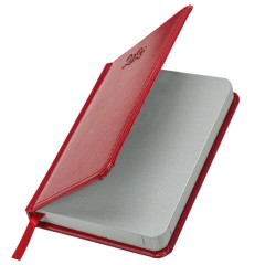 Ежедневник датированный 2026, МАЛЫЙ ФОРМАТ 100х150 мм, А6, BRAUBERG "Rainbow", под кожу, красный, 117256 - фото 3