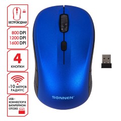 Мышь беспроводная SONNEN V-111, USB, 800/1200/1600 dpi, 4 кнопки, оптическая, синяя, 513519 Мышь беспроводная SONNEN V-111, USB, 800/1200/1600 dpi, 4 кнопки, оптическая, синяя, 513519 - фото 20