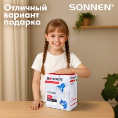Настольная лампа / светильник SONNEN OU-603, на подставке, цоколь Е27, "Сова", синий, 236674 - фото 12