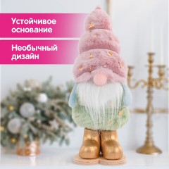Украшение новогоднее интерьерное, 22 см, дизайн "Пушистый гномик", полиэстер, пенопласт, ЗОЛОТАЯ СКАЗКА, 592564 - фото 8