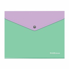 Папка-конверт с кнопкой ERICH KRAUSE "Matt Pastel Bloom", А5+, до 120 л., с карманом, ассорти, 0,18 мм, 61150 - фото 2