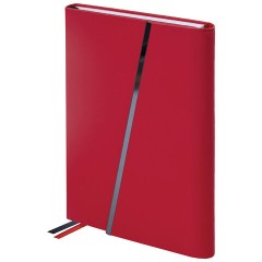 Ежедневник недатированный А5 145х213 мм BRAUBERG "Vogue", под кожу, магнитный клапан, 160 л., красный, 116225