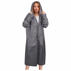 Дождевик плащ на кнопках, EVA, многоразовый прочный, чехол в комплекте, универсальный размер, серый, SHAMAANI (ШАМААНИ), 610936 - фото 2