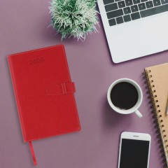 Ежедневник датированный 2026, А5, 143х218 мм, BRAUBERG "Journal", под кожу, застежка, держатель для ручки, органайзер, красный, 117380 - фото 15