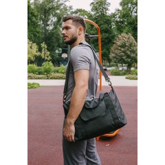 Сумка спортивная HEIKKI QUICK MOVE (ХЕЙКИ), карман на молнии, багажная лента, черная, 41х32х15 см, 273880 - фото 10