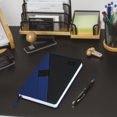 Ежедневник датированный 2026, А5, 138х213 мм, BRAUBERG "Swirl", под кожу, держатель для ручки, синий, 117479 - фото 4