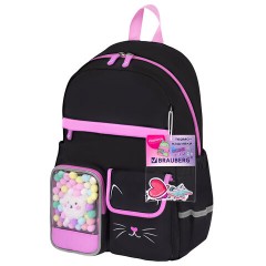 Рюкзак BRAUBERG PASTEL с термонашивками в комплекте, "Black kitty", черный, 40х29х14 см, 273128 Рюкзак BRAUBERG PASTEL с термонашивками в комплекте, "Black kitty", черный, 40х29х14 см, 273128 - фото 8