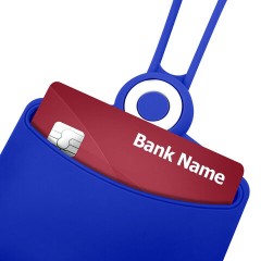 Бейдж горизонтальный для пропуска и ID-карт, СИЛИКОНОВЫЙ, 54х85 мм, шнурок 42 см, синий, BRAUBERG, 238906 - фото 6