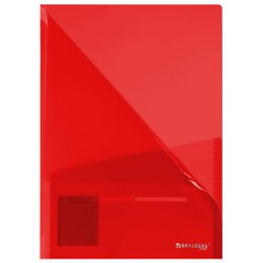 Папка-уголок 2 кармана, непрозрачная, А4, BRAUBERG "SPECIAL", красная, 0,18 мм, 273061 - фото 3