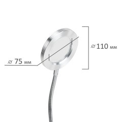 Лупа настольная на прищепке с LED-ПОДСВЕТКОЙ, диаметр 75 мм, увеличение 3, BRAUBERG, 455931 - фото 14