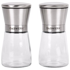 Мельница для специй, НАБОР 2 штуки, механические, нержавеющая сталь, DASWERK (ДАСВЕРК), 456628 - фото 2