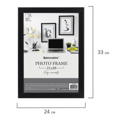 Рамка 21х30 см небьющаяся, аналог IKEA, багет 21 мм, МДФ, BRAUBERG "Idea", черная, 391371 Рамка 21х30 см небьющаяся, аналог IKEA, багет 21 мм, МДФ, BRAUBERG "Idea", черная, 391371 - фото 7