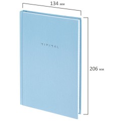 Блокнот А5 134х206 мм, 80 л., твёрдый, клетка, BRAUBERG "Minimal", голубой, 116442 Блокнот А5 134х206 мм, 80 л., твёрдый, клетка, BRAUBERG "Minimal", голубой, 116442 - фото 2