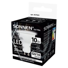 Лампа светодиодная SONNEN EXTRA, 10 (90) Вт, GU10, софит, нейтральный белый, 30000 ч, LED MR16-GU10-10W-4000, 457925 - фото 3