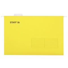 Подвесные папки A4/Foolscap (404х240 мм) до 80 л., КОМПЛЕКТ 10 шт., желтые, картон, STAFF, 270935 - фото 2