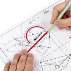 Треугольник пластиковый, угол 45, 13 см, BRAUBERG "Crystal", с транспортиром, прозрачный, с выделенной шкалой, 210293 - фото 6