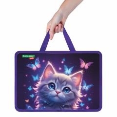 Папка на молнии с ручками BRAUBERG KIDS А4, 1 отделение, пластик, 100 мм, "Curious cat", 273376 Папка на молнии с ручками BRAUBERG KIDS А4, 1 отделение, пластик, 100 мм, "Curious cat", 273376 - фото 5