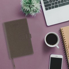 Ежедневник датированный 2026, А5, 143х218 мм, BRAUBERG "Journal", под кожу, застежка, держатель для ручки, органайзер, серый, 117381 - фото 14