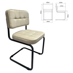 Стулья КОМПЛЕКТ 2 шт., РС14М, черный каркас, велюр, бежевый, разобранные - фото 3