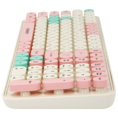 Клавиатура беспроводная USB, 105 клавиш, SONNEN K303PM, слоновая кость / розовый / мятный, 513977 - фото 8