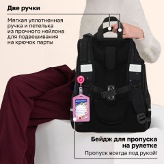 Ранец BRAUBERG PREMIUM, 2 отделения, с брелоком, "Белый котенок", СВЕТЯЩИЙСЯ, 38х29х16 см, 274392 - фото 23