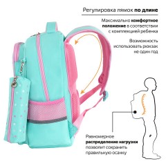 Рюкзак ЮНЛАНДИЯ COMPLETE с пеналом в комплекте, эрго-спинка, "Yummy cat", 42х29х14 см, 270663 Рюкзак ЮНЛАНДИЯ COMPLETE с пеналом в комплекте, эрго-спинка, "Yummy cat", 42х29х14 см, 270663 - фото 11