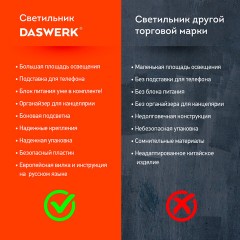 Настольная лампа светильник с органайзером и держателем для телефона, "4 в 1", LED, 5 Вт, белый, DASWERK, 238326 Настольная лампа светильник с органайзером и держателем для телефона, "4 в 1", LED, 5 Вт, белый, DASWERK, 238326 - фото 14