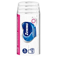 Бумага туалетная 3-слойная 8 рулонов (8х17 м), белая, ZEMMA/ZEWA Deluxe, 53661 - фото 8