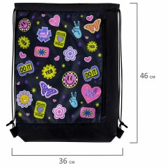 Мешок для обуви ЮНЛАНДИЯ с ручками, боковой карман на молнии, 46х36 см, "Patches", 272406 Мешок для обуви ЮНЛАНДИЯ с ручками, боковой карман на молнии, 46х36 см, "Patches", 272406 - фото 6