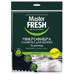 Тряпка для мытья пола из микрофибры, 50х60 см, черная, Master FRESH - фото 2