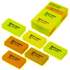 Ластики BRAUBERG PASTEL SOFT НАБОР 6 шт., размер ластика 45х25х10 мм, экологичный ПВХ, 271340