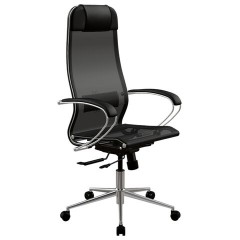 Кресло МЕТТА "ErgoLife" 10 B1-104K, хром, синхромеханизм, прочная сетка, черное