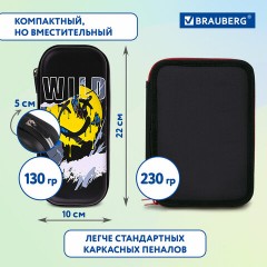 Пенал BRAUBERG, 1 отделение, 1 откидная планка, EVA, 22х10х5 см, "Wild face", 272337 Пенал BRAUBERG, 1 отделение, 1 откидная планка, EVA, 22х10х5 см, "Wild face", 272337 - фото 12