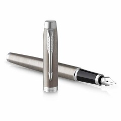 Набор PARKER "IM Stainless Steel CT": шариковая ручка синяя и перьевая ручка синяя, 2183058 - фото 5