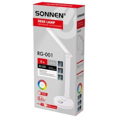 Настольная лампа-светильник, ночник SONNEN RG-001, 30 LED, 6 Вт, 3 режима, RGB-подсветка, белый, 238774 - фото 15