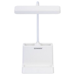 Настольная лампа / светильник беспроводная SONNEN PT-302, органайзер, USB, LED, 3 Вт, 3 режима, 238783 - фото 4