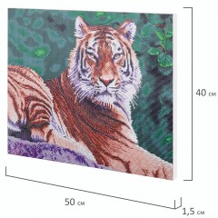 Картина стразами (алмазная мозаика) 40х50 см, ОСТРОВ СОКРОВИЩ "Тигр", на подрамнике, 662427 Картина стразами (алмазная мозаика) 40х50 см, ОСТРОВ СОКРОВИЩ "Тигр", на подрамнике, 662427 - фото 6