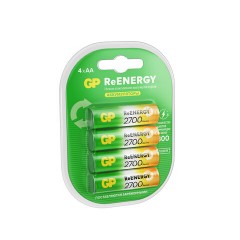 Батарейки аккумуляторные GP ReEnergy Ni-Mh пальчиковые КОМПЛЕКТ 4 шт., АА (HR6), 2600mAh, 270AAHCRGY, 270AAHCRGY-2CRC - фото 2