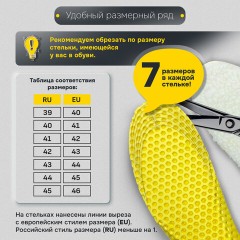 Стельки для обуви ЗИМНИЕ СУПЕРДЫШАЩИЕ, материал EVA, размер RU 39-45 / EU 40-46, с линиями выреза, SHEGRA (ШЕГРА), 700756 - фото 17