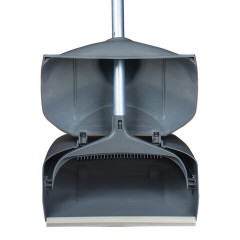 Совок для мусора КОМПЛЕКТ щетка + 2 рукоятки по 94 см, закрывающаяся крышка ЛОВУШКА, серый LAIMA PROFESSIONAL, 601508 - фото 5