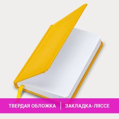 Ежедневник датированный 2026, МАЛЫЙ ФОРМАТ 100х150 мм, А6, BRAUBERG "Select", балакрон, желтый, 117261 - фото 15
