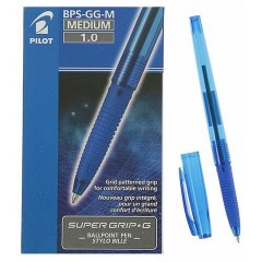 Ручка шариковая с грипом PILOT Super Grip G, СИНЯЯ, узел 1 мм, линия 0,27 мм, BPS-GG-M L - фото 4