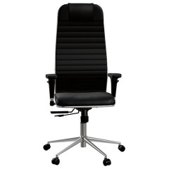 Кресло МЕТТА "ErgoLife" 10 B1-117D, хром, синхромеханизм, 2D-подлокотники, экокожа, черное - фото 4