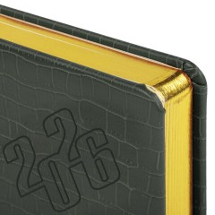 Ежедневник датированный 2026, А5, 138x213 мм, BRAUBERG "Comodo", под кожу, серый, 117052 - фото 3