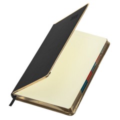 Ежедневник датированный 2026 А5 148х218 мм, GALANT "Infinity Gold", под кожу, черный, 117500 - фото 3