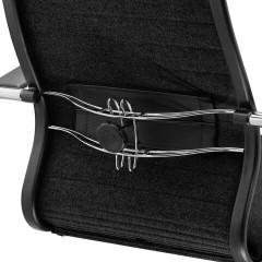 Кресло офисное МЕТТА "К-27" хром, ткань, сиденье и спинка мягкие, черное - фото 12