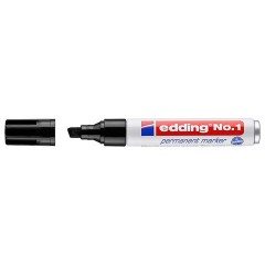 Маркер перманентный износостойкий EDDING No. 1, ЧЕРНЫЙ, скошенный, 1-5 мм, алюминиевый корпус, E-1/001, 152696 - фото 2