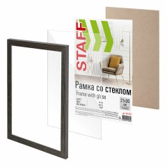 Рамка 21х30 см со стеклом, багет 18 мм МДФ, STAFF "Grand", цвет венге, 391330 - фото 4
