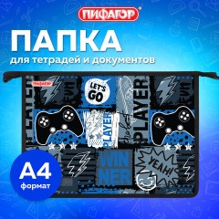 Папка для тетрадей ПИФАГОР А4, 1 отделение, картон/пластик, на молнии, "Press play", 272128 Папка для тетрадей ПИФАГОР А4, 1 отделение, картон/пластик, на молнии, "Press play", 272128 - фото 6